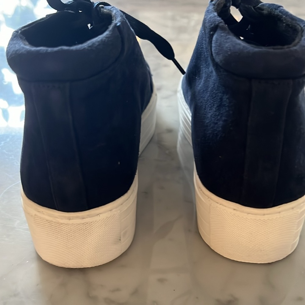 Kenneth Cole Aditi Blue Suede High Top Platform Sneaker Women Size 8.5 - Picture 6 of 10